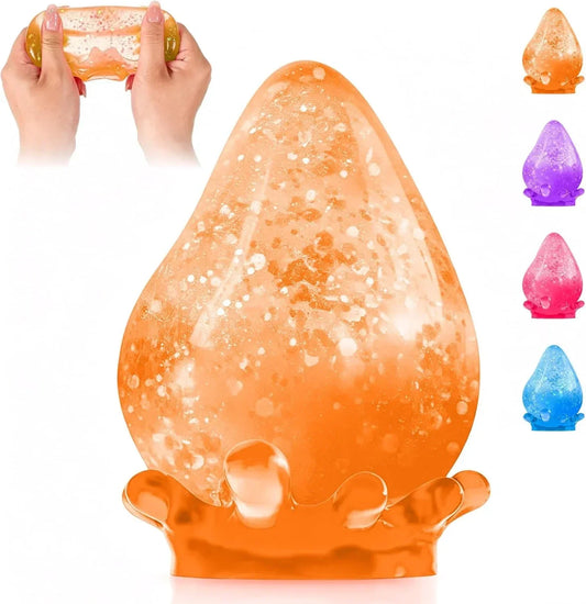 Dream Squishy Drop Stress Ball,Water Drop Fidget Stress Ball, Malt Sugar Balls Sensory for Relief Anxiety,Suitable As Birthday Gifts,, Or Rewards (Orange)
