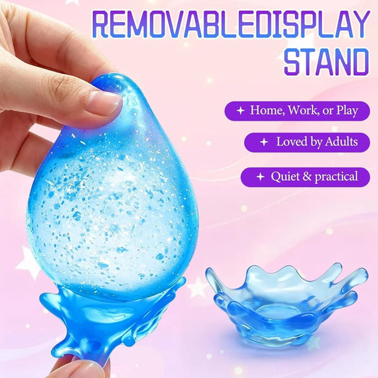 Dream Squishy Drop Stress Ball,Water Drop Fidget Stress Ball, Malt Sugar Balls Sensory for Relief Anxiety,Suitable As Birthday Gifts,, Or Rewards (Orange)