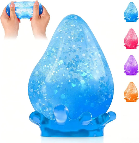 Dream Squishy Drop Stress Ball,Water Drop Fidget Stress Ball, Malt Sugar Balls Sensory for Relief Anxiety,Suitable As Birthday Gifts,, Or Rewards (Blue)