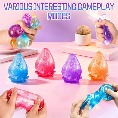Dream Squishy Drop Stress Ball,Water Drop Fidget Stress Ball, Malt Sugar Balls Sensory for Relief Anxiety,Suitable As Birthday Gifts,, Or Rewards (Blue)