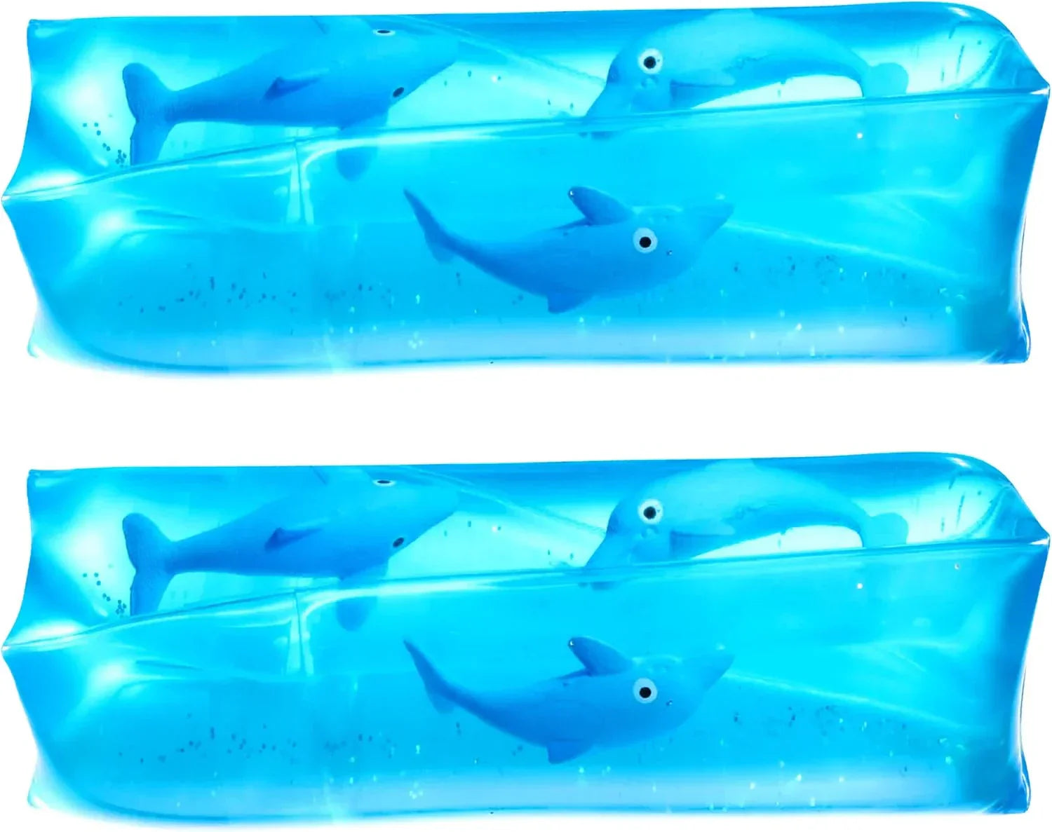 Bedwina Dolphin Water Wiggler Toy - (Pack of 2) 4.75-Inch Water Snake Sensory Fidget Toys & Slippery Water Tube for Birthday Party Favor or Game Prizes for Kids