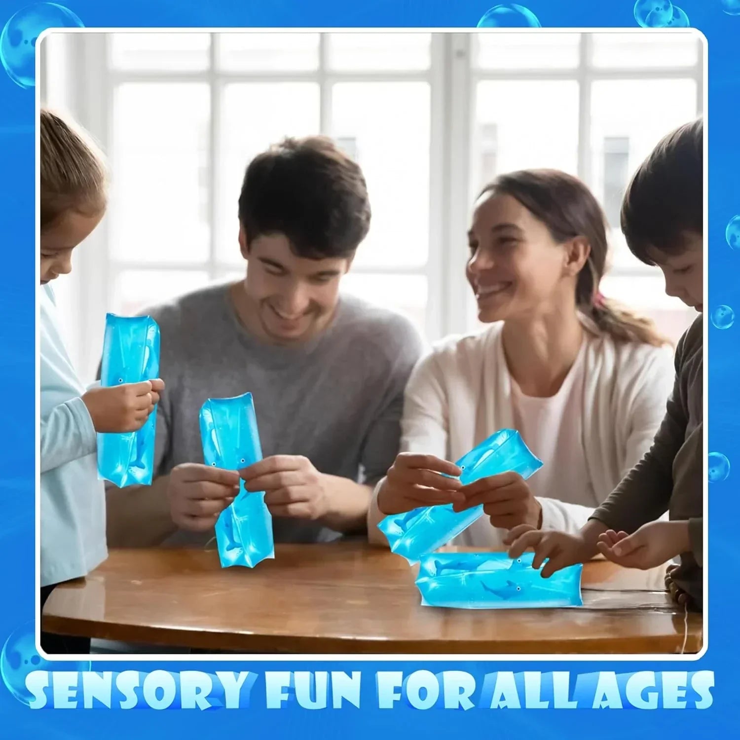 Bedwina Dolphin Water Wiggler Toy - (Pack of 2) 4.75-Inch Water Snake Sensory Fidget Toys & Slippery Water Tube for Birthday Party Favor or Game Prizes for Kids