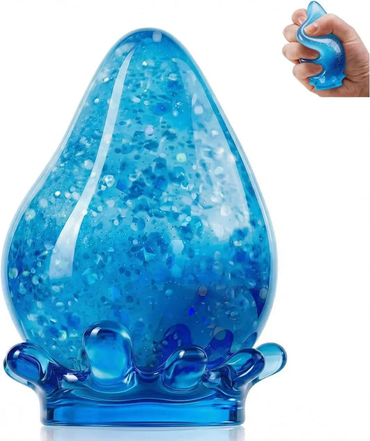 Water Drop Squeeze Squishies, Dream Squishy Drop Squishy Stress Ball, Soft Fidget Stress Ball, 2026 New Slow Rise Relief Fidget Sensory for Anxiety Stress Easter Party Favors (Blue)
