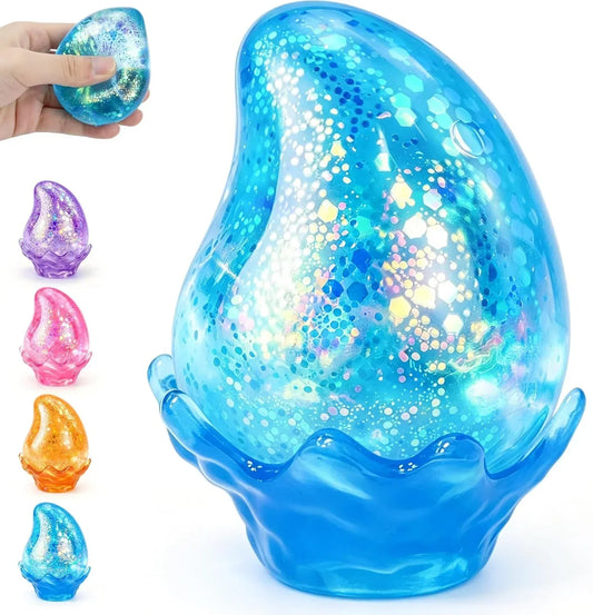 Squishy Stress Balls,Cube Squishies Anxiety Stress Relief Ice Squishy Malt Sugar Balls,Soft Sensory Calming Toys for Kids Teens, Party Favors & Classroom Prizes for Kids - Blue