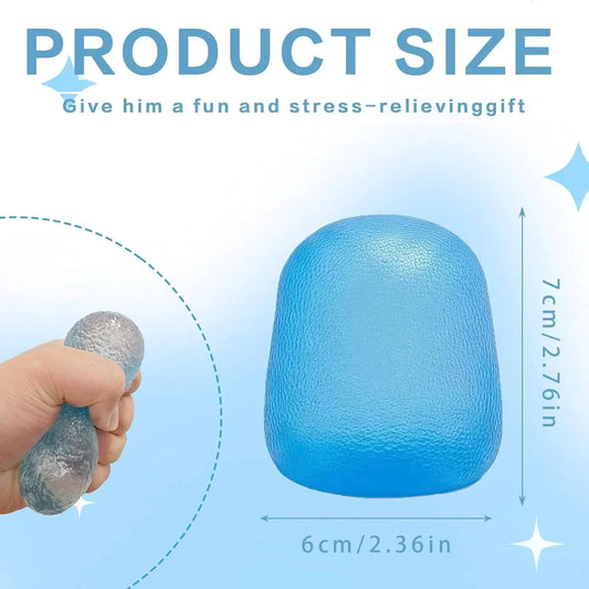 Soft Silicone Squishy Ball – Slow Rising Gumdrop Squeeze Toy for Kids Ages 3+ & Adults, Sensory Desk Toy for Home, Office & Everyday Play (Blue)