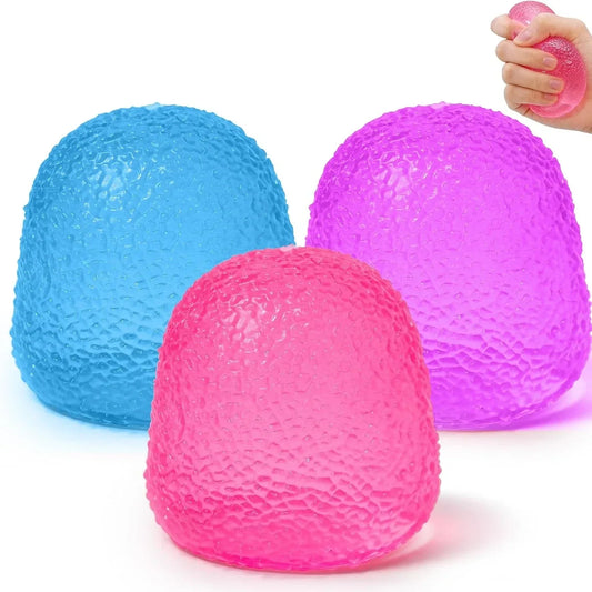 Gumdrop Squishy 3 Pack, Stress Balls Fidget Toys for Kids and Adults, Durable Squishy Gumdrops Candy-Shaped Balls for Classroom Prizes, Party Favors, Easter Basket Stuffers, and Easter Gifts