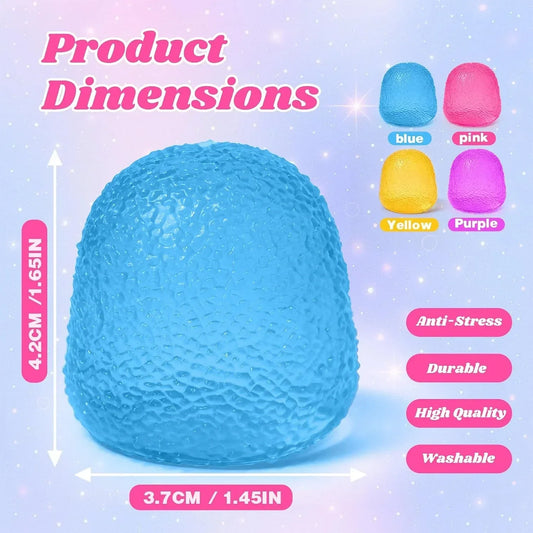 4PCS Gumdrop Squishy Toys Mini, Sweet Gel Candy Stress Ball, Sensory Squeeze Toy Set , Soft Hand Fidgets for Anxiety Relief, Birthday Goodie Bag Fillers for Teens & Adults