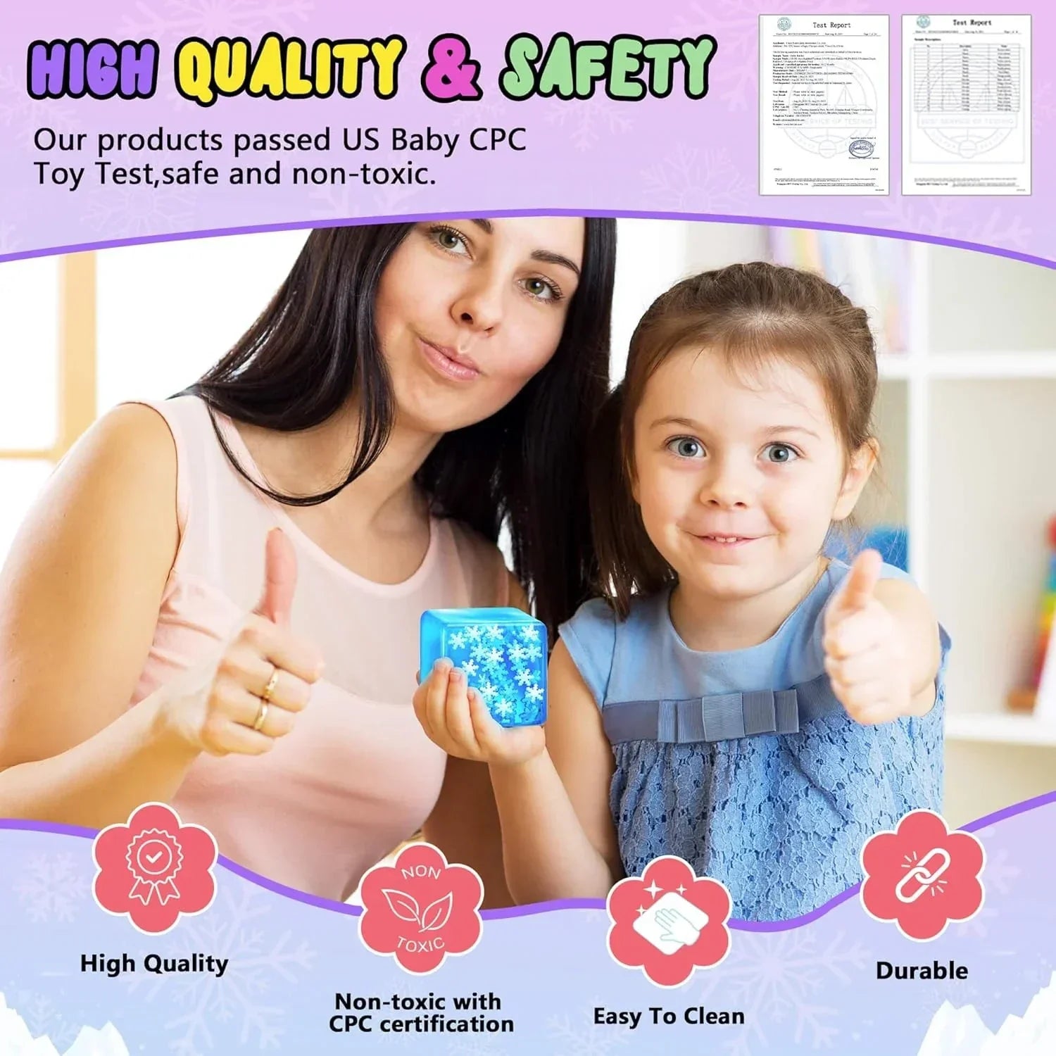 Squishy Fidget Toys Adults Stress Cube - Glow in The Dark Snowflakes Sensory Toys for Kids with Autism Stress Balls for Kids Teens Squeeze Squishy Toys Easter Basket Stuffers