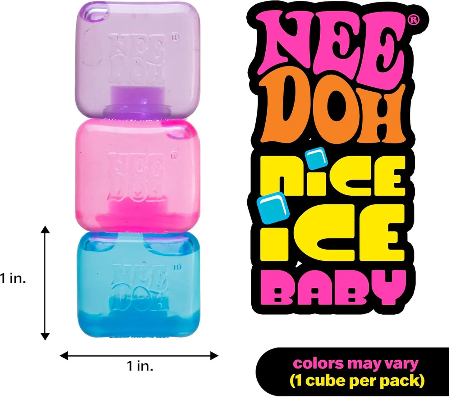 Schylling NeeDoh Nice Ice Baby - Sensory Squeeze Toy - Super Solid Squish - 1.25" Wide - Color May Vary (Pack of 1)