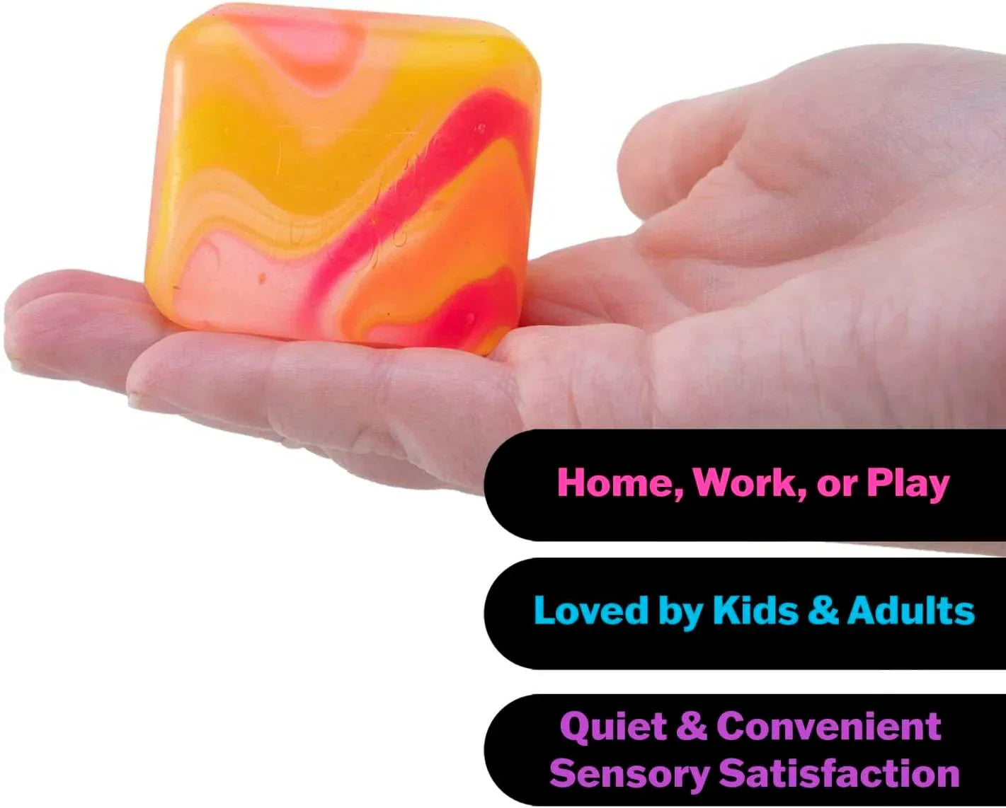 Schylling NeeDoh Nice Cube Swirl - Sensory Toy with a Super Solid Squish - Unique, Swirling Color Blend - Color May Vary (1 Per Pack)