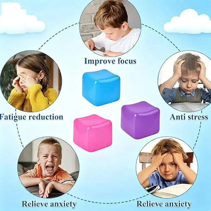 Relief High Density Ice Squeeze Ball, Ice Cube SqueezeToy,Adults Sensory Fidget for Stress Relief,Focus (Purple)