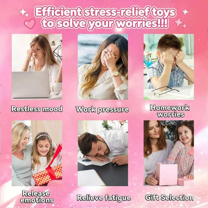Glitter Dumpling Squishy Mystery Box, Ultra-Soft TPR Slow-Rise Sensory Fidget Toy, Stress Relief for Classroom or Office, Cute Birthday Holiday Gift for Kids Teens & Adults (Mini Pink & Gold)