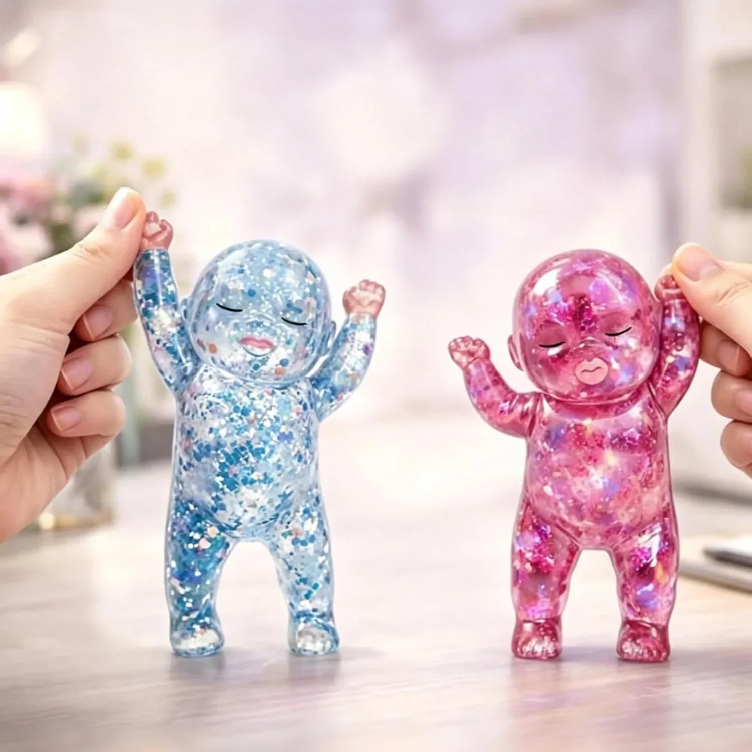 Baby Squishy Toys,Squishy Babies Glittery,Sugar Baby Squishy,Sugar Swaps Squishies Babies Sensory Fidget for Stress Relief,& Teens Adults, Party Favors Gifts