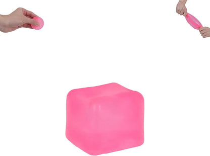 Ice Cube Squishy Toy 3.5cm (1.38") – Gel-Filled Slow Rising Squeeze Cube for Kids Ages 3+ & Adults, Mini Sensory Desk Toy for Classroom Rewards, Party Favors & Everyday Play (Pink) - US 8578