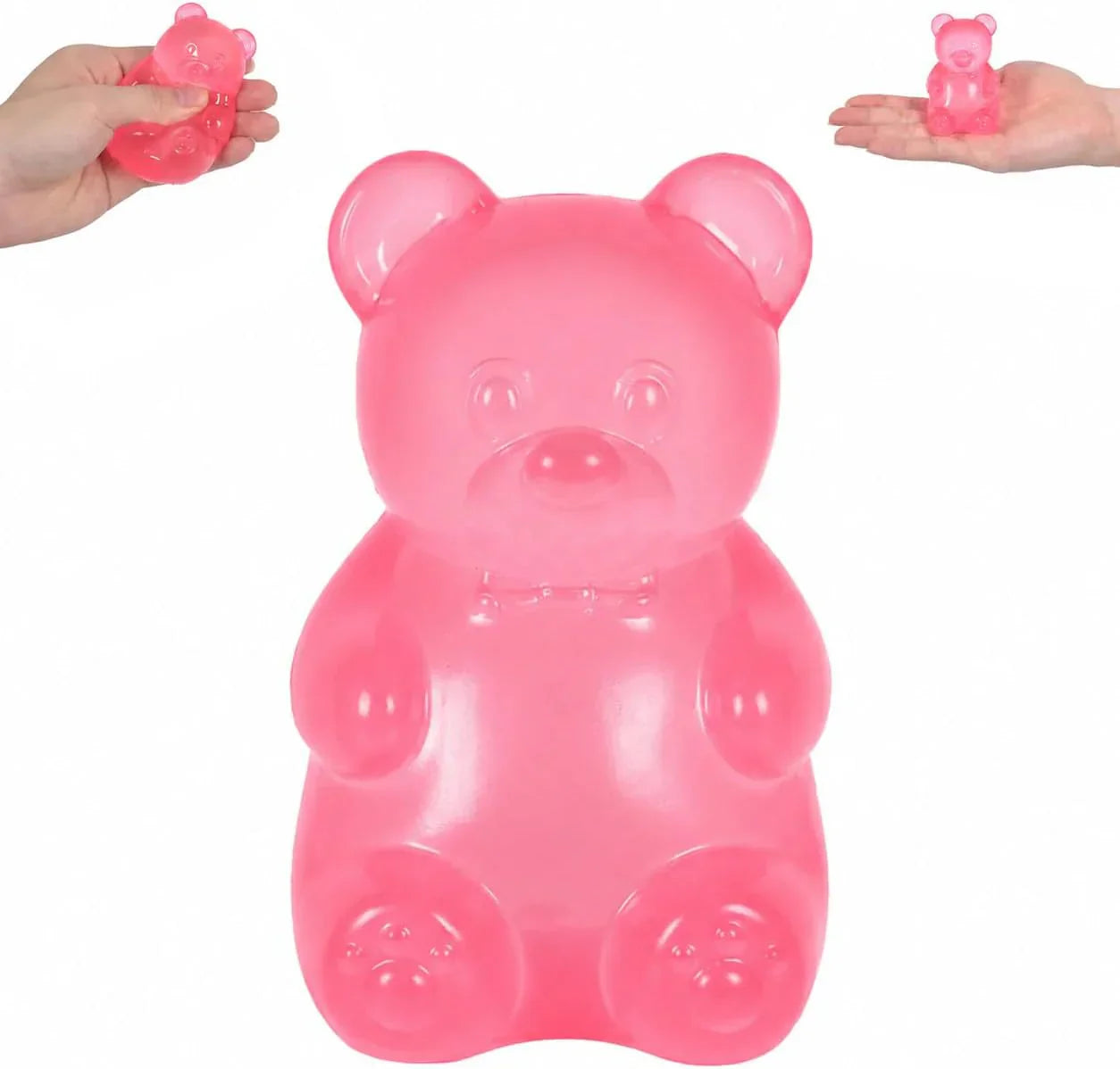 Bear Squishy Toy for Kids Ages 3+ & Adults, Slow Rising Gummy Bear Squeeze Toy, Soft High-Density Foam Sensory Bear for Desk, Classroom, Home & Office(Pink) - US 1147