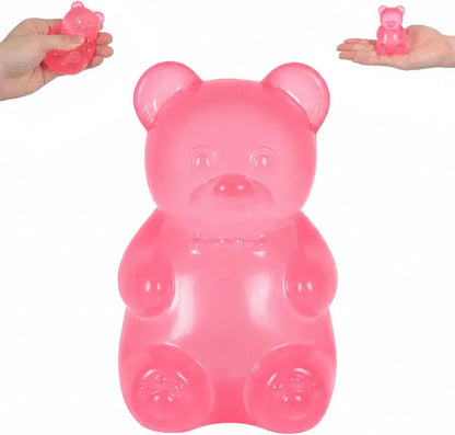 Bear Squishy Toy for Kids Ages 3+ & Adults, Slow Rising Gummy Bear Squeeze Toy, Soft High-Density Foam Sensory Bear for Desk, Classroom, Home & Office(Pink) - US 1147