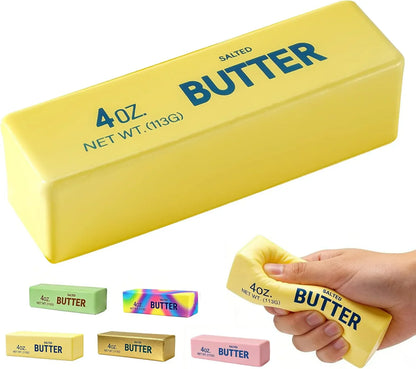 Butter Squishy, Soft Scented Fidget Squishy, Butter Squishy Toy, Cream Scented Butter Squeeze Toy，Slow Rising Butter Stick Stress Relief Toy for Relaxation,Office Desk Decor (Yellow) - US 8435