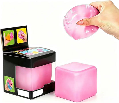 Relief High Density Ice Squeeze Ball, Ice Cube SqueezeToy,Adults Sensory Fidget for Stress Relief,Focus (Pink) - US 4489