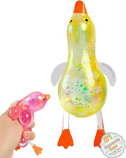 Cute Duck Sugar Squishy Stress Ball, Ultra Soft Slow Rise Sensory Fidget Toy, Stretchy Anxiety Relief Squeeze Ball for Adults, Moldable Decompression Dough Stress Balls, Easter Gift(Yellow) - US 3187