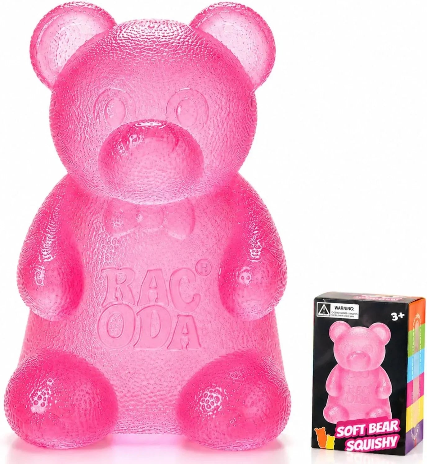 Taba Bear Squishy Fidget Toys,Stress Ball for Anxiety Stress Relief,Squishies Sensory Toy for Adults Kids Teens,Pink Squeeze Toys for Classroom Prize, Birthday Gifts Party Favors - US 9380