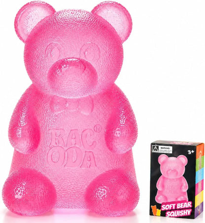 Taba Bear Squishy Fidget Toys,Stress Ball for Anxiety Stress Relief,Squishies Sensory Toy for Adults Kids Teens,Pink Squeeze Toys for Classroom Prize, Birthday Gifts Party Favors - US 9380