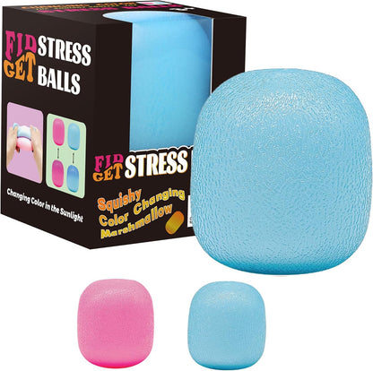 Fidget Toys Stress Balls for Kids & Adults - Changes Color in The Sun -Slow Rise Dough Ball - Fidgets for Classroom - Squishy Fidget Toys Stretchy Squeeze Stress Relief Balls for Anxiety (Dough Blue) - US 4803