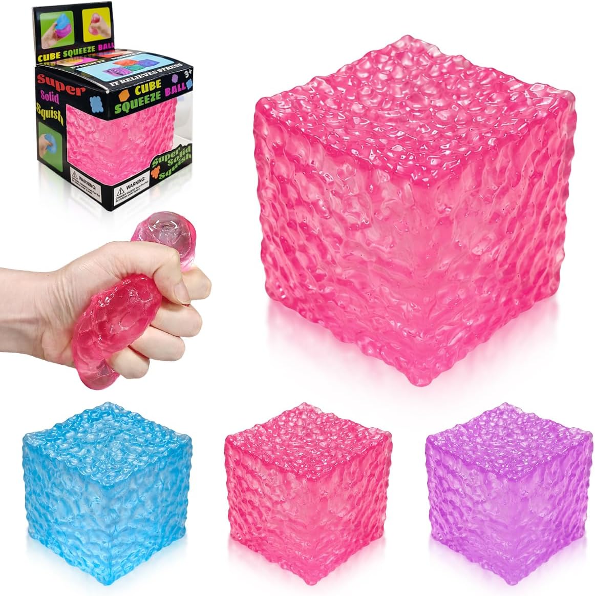 Nice Cube Squishy Toy, Sensory Fidget for Anxiety Stress Relief | Non-Sticky，Pocket Size，No Odor, Washable, Easy to Clean, Fun for Kids Teens Adults, Satisfying to Squeeze ,Tear-Resistant - US 8621