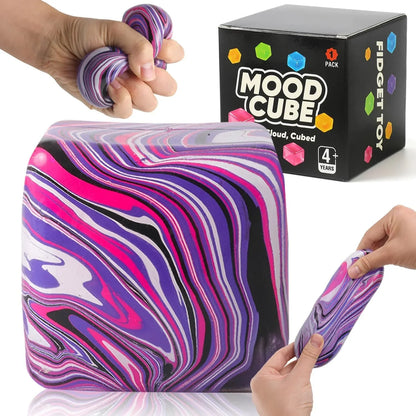 Stress Balls, Squishy Stress Cube for Kids Adults, Squishy Slow Rising Fidget Cube Sensory Toys for Anxiety Stress Relief, High Density Ice Squeeze Ball Cubes for Adults Kids. (Purple) - US 5372