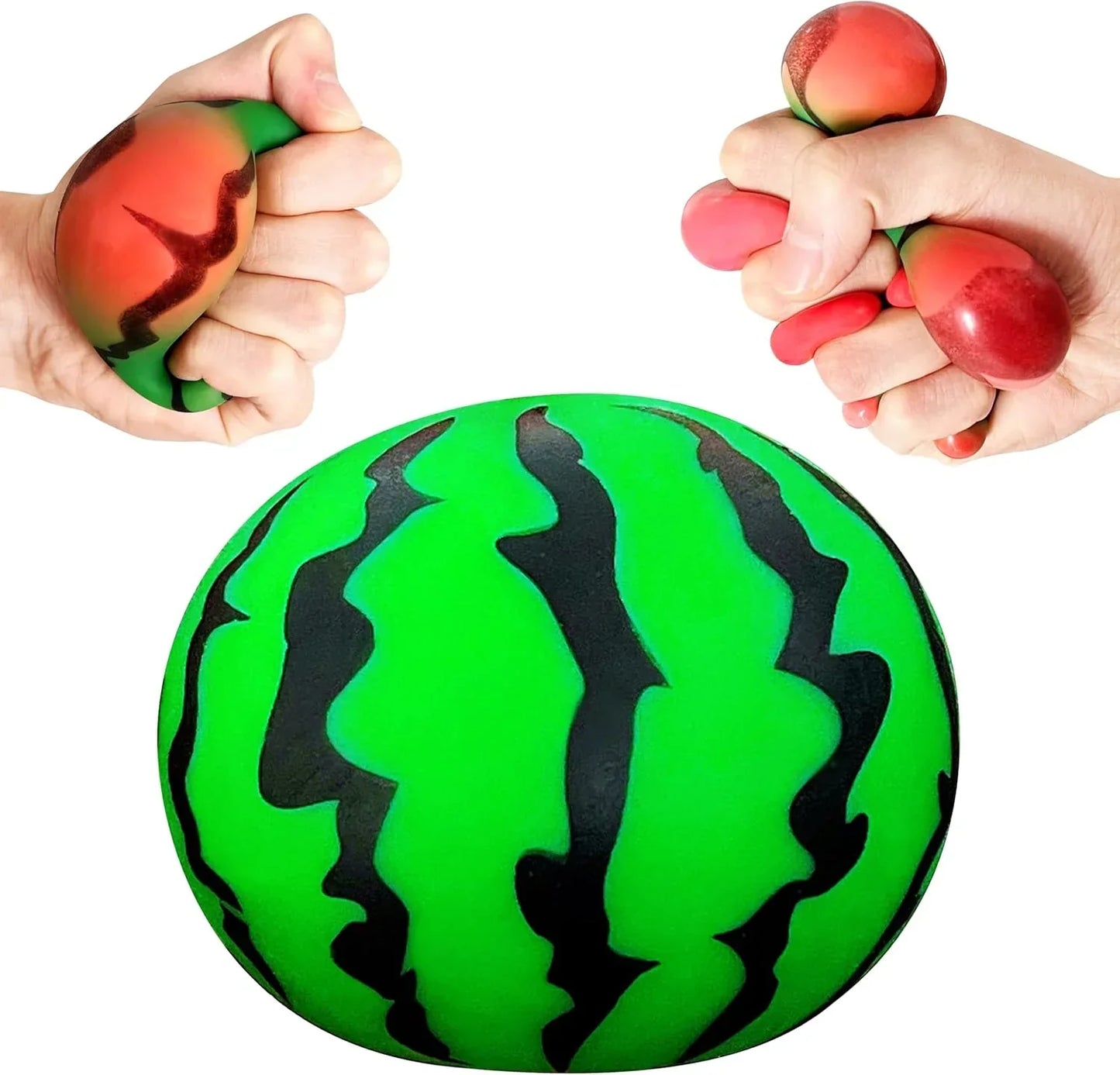 JIAHO Squishy Watermelon Stress Balls for Kids and Adults, Fruit Dough Balls, Fidget Toys, Anxiety Relief Stretch Balls, Squishy Toys for Kids Prizes, Party Favors | Change Color Squeeze Ball - US 1339