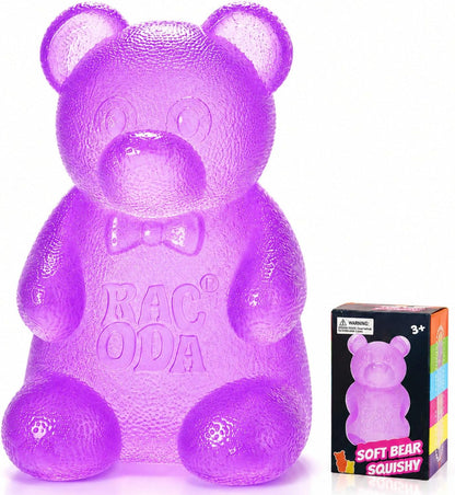 Gummy Bear Squishy, Sensory Fidget Toy Toys for Anxiety Stress Relief,Squishies Sensory Toy for Adults Kids Teens,Purple Stress Ball for Classroom Prize, Birthday Gifts Party Favors - US 7851